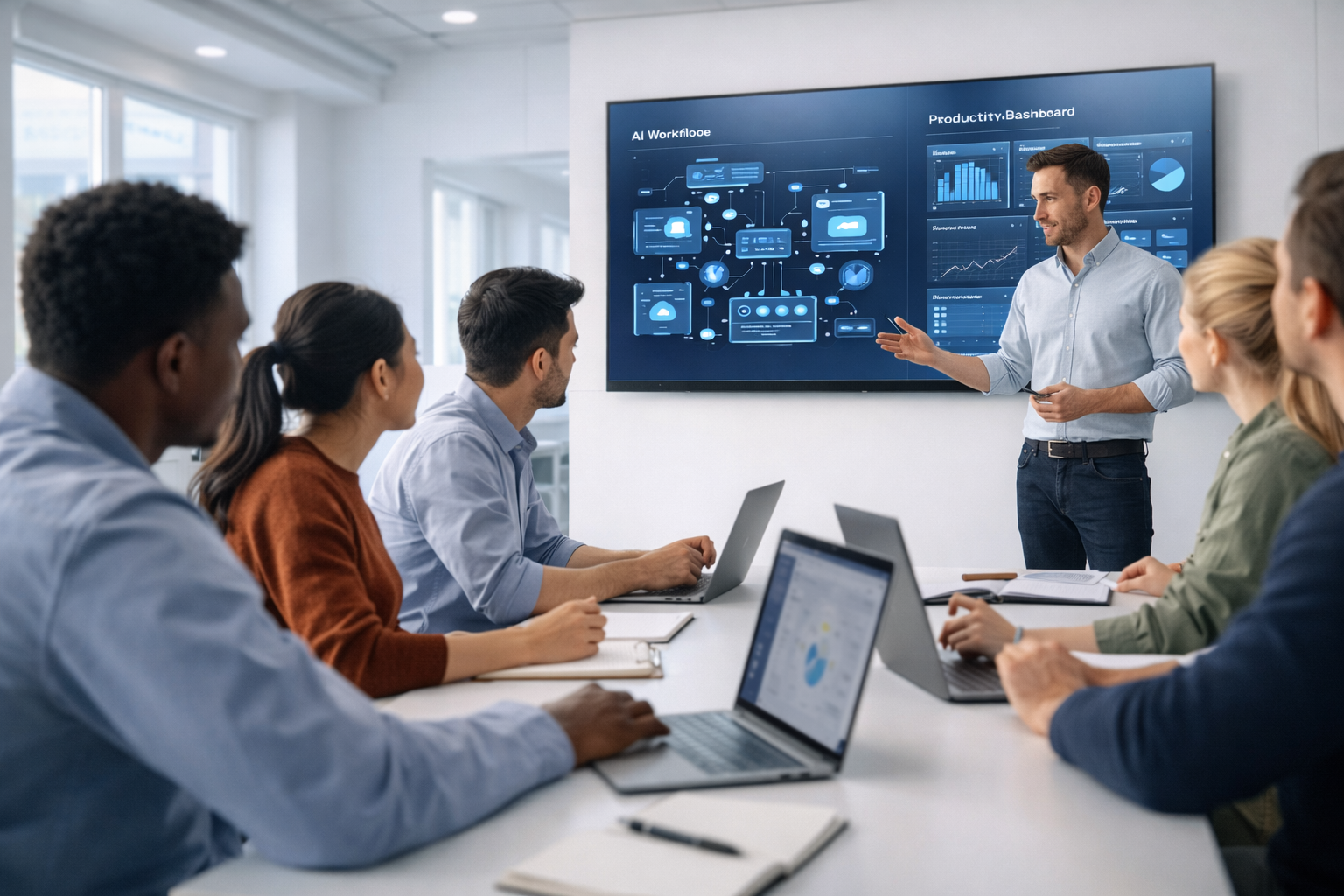 Corporate staff training session